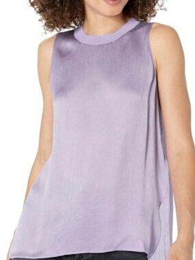Vince Soft Lilac Silk Sleeveless Tank Top